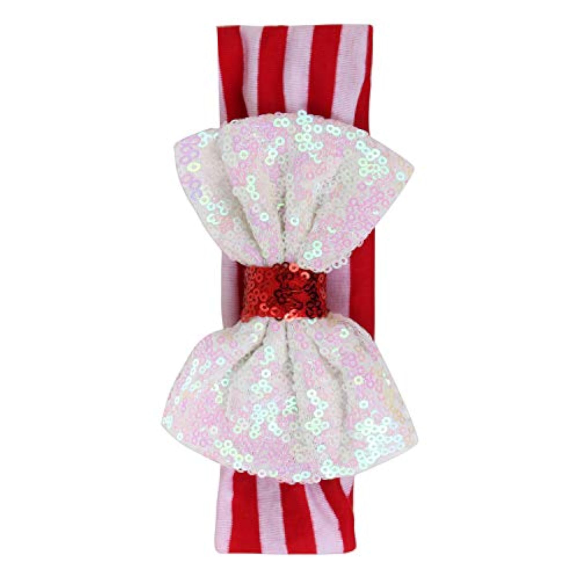 Christmas Fabric Baby Hairband with White Bow