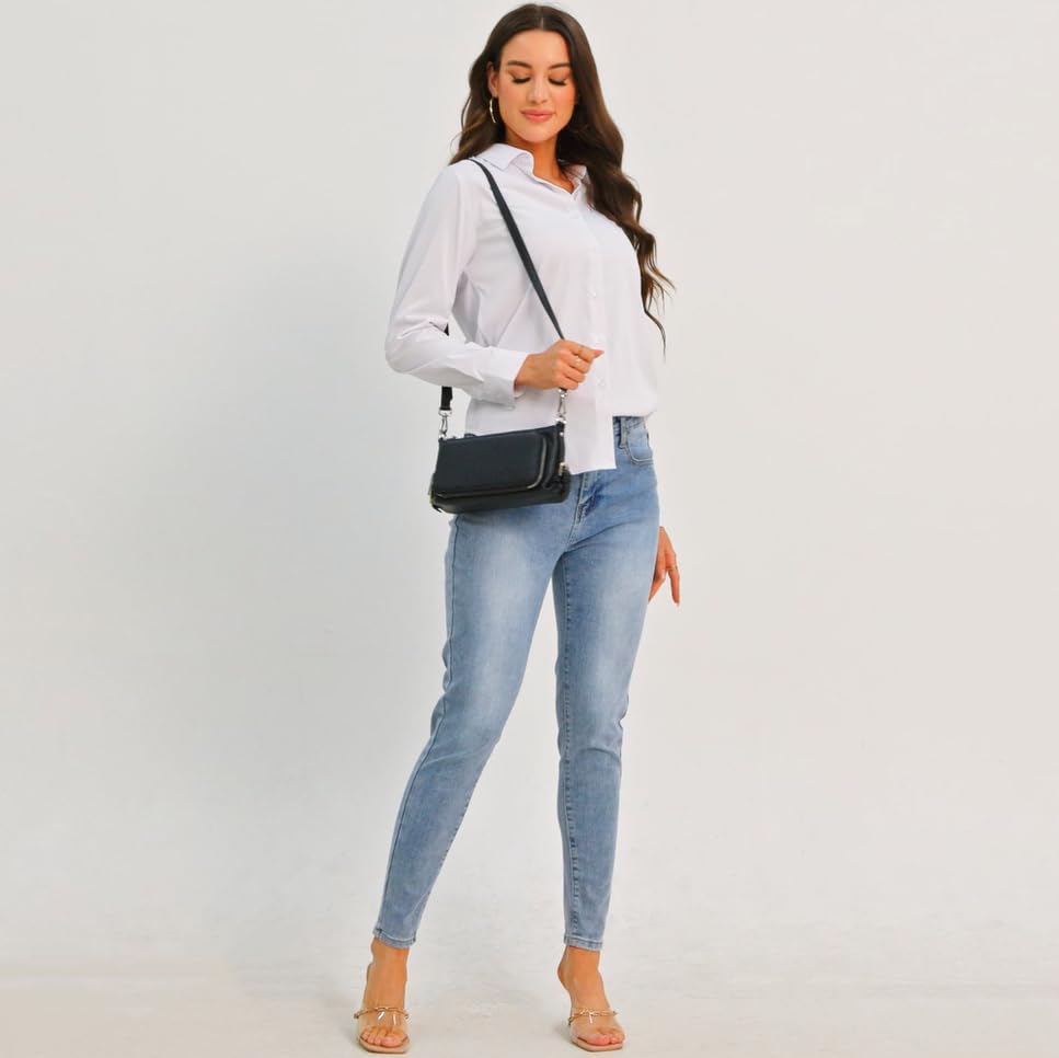 Small Compact Genuine Leather Crossbody Bag for Women Real Leather Purses for Women with Shoulder and Hand Strap3