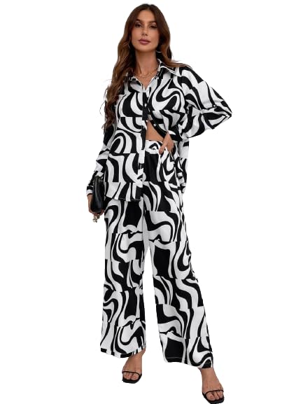 Dhruvi Trendz Womens Rayon Co-Ord Set Regular Fit Dt-K-W1696&Tr792 (Dt-K-W1696&Tr792_Black_M)