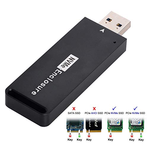 cablecc USB 3.1 Gen2 10Gbps Caja Externa para NVME PCI-E M-Key miniatura 2