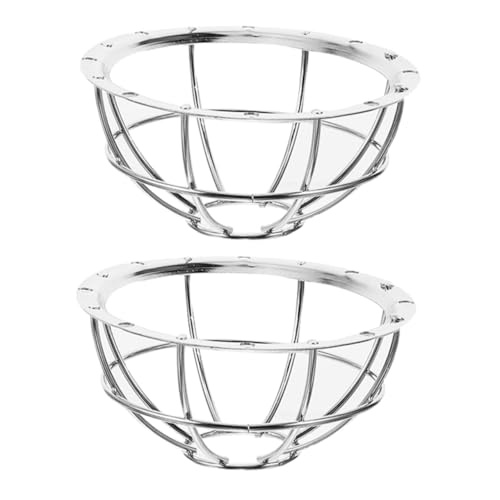 Homoyoyo 2 Protectores para de Humo de 106-132 MM Jaulas Antirrobo de Alambre de Hierro Base Plateada Cubierta Protectora a Prueba de Impactos y Explosiones para Detectores de Incendios