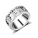 Produktbild AMZCOM Spinnerring Damen Herren Drehring mit Geschenkebox, Fashion Herren Band Ring, Zahnrad Mechanik Täglicher Ring, Zappelringe Zahnradring der Sich bewegt,Freundschaftsringe,12