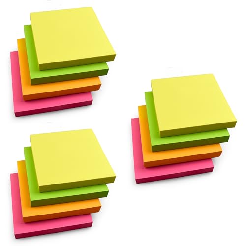 Feuilles adhésives amovibles 76 mm fluo à forte adhérence