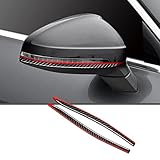 2pcs,Rear View Mirror Trim Sticker,Carbon Fiber Rearview Mirror Protector Anti-rub Strip Sticker Anti-Collision Strip for Audi A4 A5 2017-2021 RS5 S4 S5 2018-2021 Accessories (Version A, Black+Red)