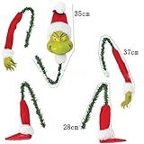 Grinch Arm, Leg, Head Ornament Holders, Christmas Tree Decorations, Set of 5, Green - Image 6