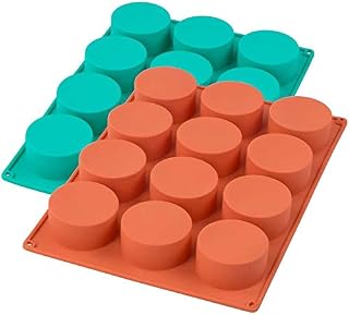 Webake Chocolate Cookie Mould Silicone Round Cake Moulds 2 Pcs for Baking Round Cylinder Candy Jello Cake Chocolate