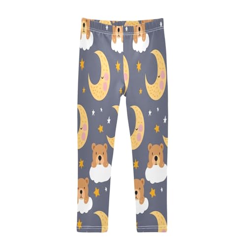 Toddler Girls Leggings Printed Yoga Pants Leggings Bear Moon Night for Kids