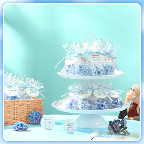 demissle hydrangea soap baby shower favors wedding gift scented flower soaps bulk with thank you card for wedding favors for guestsblue20 pcs