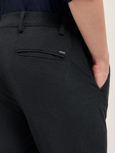 Image of THE BEAR HOUSE Men's Blue Regular Fit Formal Trouser