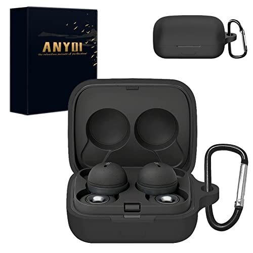 ANYOI LinkBuds WF-L900 �p �P�[�X LinkBuds �ی�P�[�X WF-L900 �P�[�X �\�t�g�V���R�� �J�o�[ �����h�~ �ی�P�[�X �ϏՌ� �y�� �h�� �h�o �L�Y�h�~ �P�[�X �J���r�i�t��(�u���b�N)