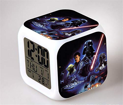 Kids Cartoon Bedroom Alarm Clock Bedside Fading Night Light Music Wake Up Clock