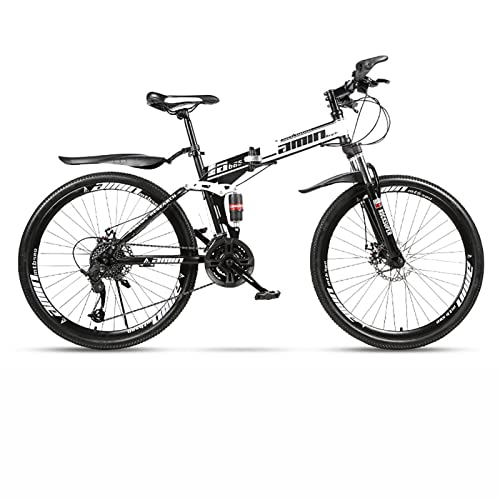 Vélo de montagne pliant 26 pouces Blanc à 21 vitesses pour le cyclisme adulte