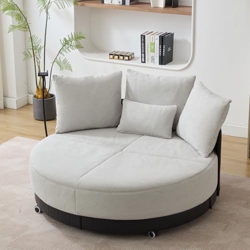 Sillón Giratorio Extra Grande Plegable Gris miniatura 5