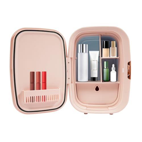 Image of AngelcityCC Skincare Fridge, 12L Mini Fridge for Bedroom, Portable Cooler & Warmer Small Compact Refrigerator for Skincare Cosmetics Makeup Food Drinks Car Office