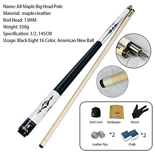 Set profesional de tacos de billar de arce canadiense 13mm punta miniatura 2