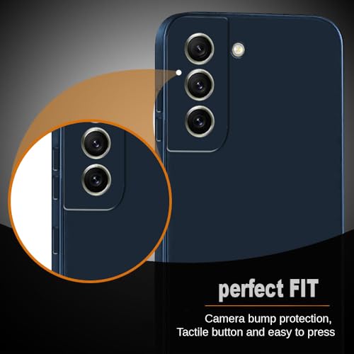 Image of amazon basics Mobile Cover for Samsung Galaxy S21 FE 5G | Full Camera Protection | Premium Liquid Silicon Case | Flexible Bumper Case for Samsung Galaxy S21 FE 5G (Dark Blue)