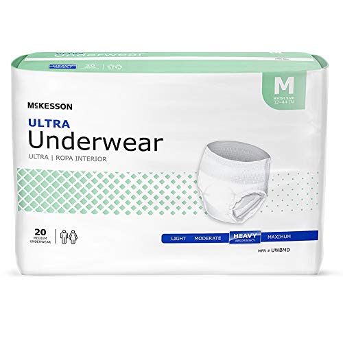 McKesson Ultra Disposable Underwear Pull On with Tear Away Seams Medium, UWBMD, Heavy, 80 Ct