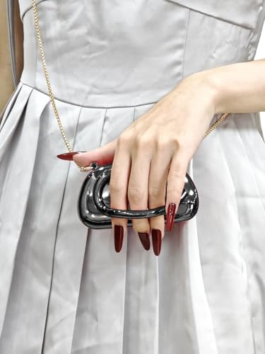 Women's Mini Acrylic Crossbody Bags Metal Handle Handbags Small Clutch Purse Evening Shoulder Bag With Chain3