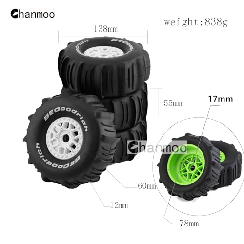 Pneus buggy désert 17mm pour buggy et camion RC 1/7 1/8 - 2