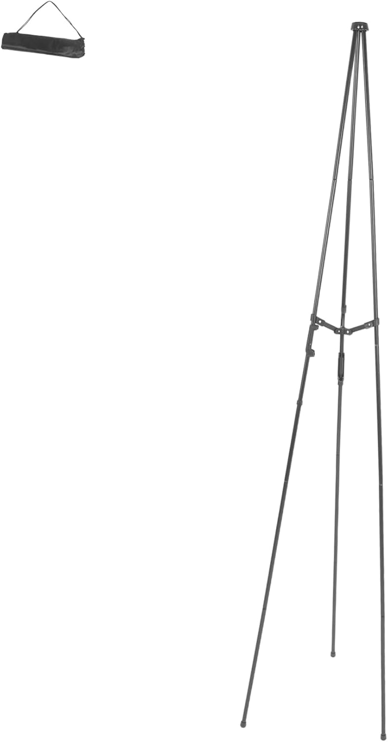 Portable Metal Easel Stand for Painting Display Collapsible Black No Assembly Needed