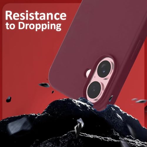 Image of Back Cover Compatible with iPhone 17 Case (6.3) Soft Touch Slim Liquid Silicone Full Protection Shock Proof Back Cover for iPhone 17 (SC Wine)