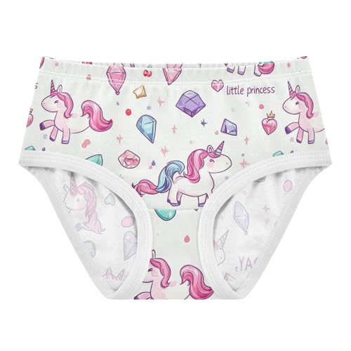 Wusikd Unicorns Gems Girls' Underwear Cotton Cartoon Girls Briefs Soft Toddler Underwear 2T
