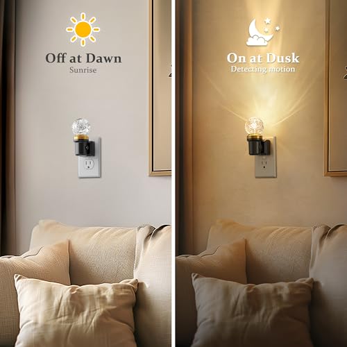 Image of JandCase Night Lights Plug into Wall, Dimmable Night Light Pulg in, Globular Automatic Night Lights with Auto Light Sensor, Adjustable Brightness 3000K LED Night Light, for Bedroom Hallway