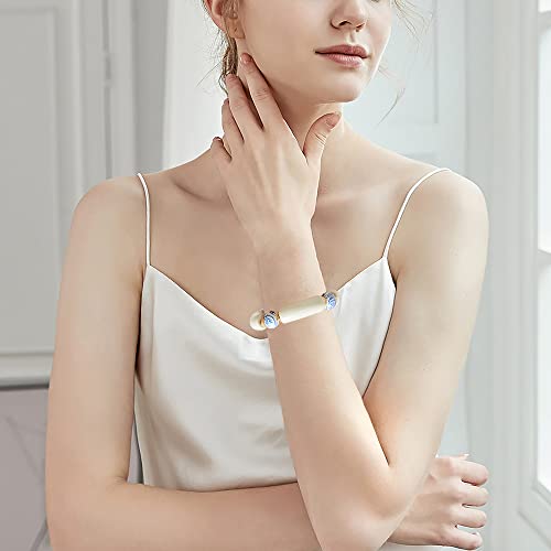 Sajidos Bamboo Tube Bangle Bracelets For Women Stacking Chunky Colorful Acrylic Beads Stretch Bracelets Friendship Summer Beach Bracelet Jewelry (A-Ivory) #TOP4