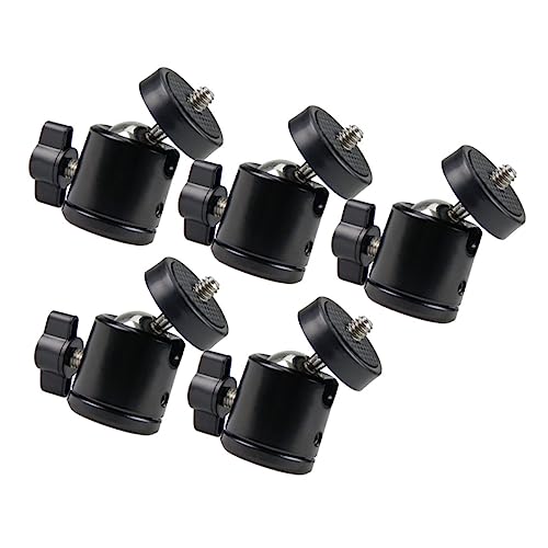 COLLBATH 5pcs Mobile Phone Ptz Spherical Head Compatible SLR Cameras Damping Head Scale 1/4 Screw Base