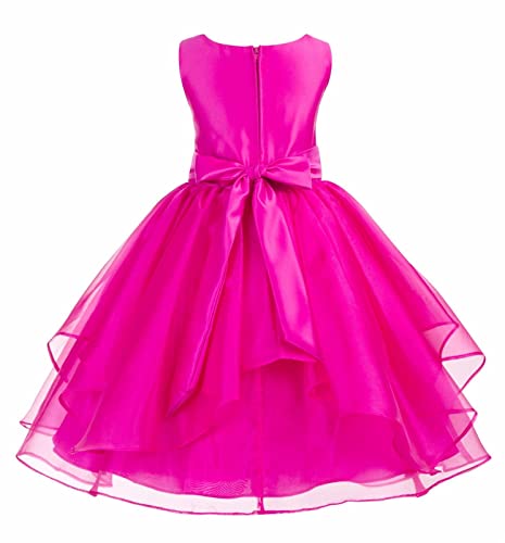 Image of Girl's Synthetic a-line Maxi Dress (WLT-1064-6-7 Pink 6-7 Years)