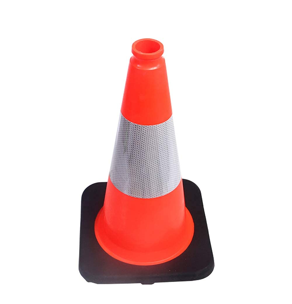 Suреr Sаlе 🛒 (5 Cones) BESEA 18 Orange PVC Safety Traffic Cone Black Base Construction Road Parking Cones with 6 Reflective Collars