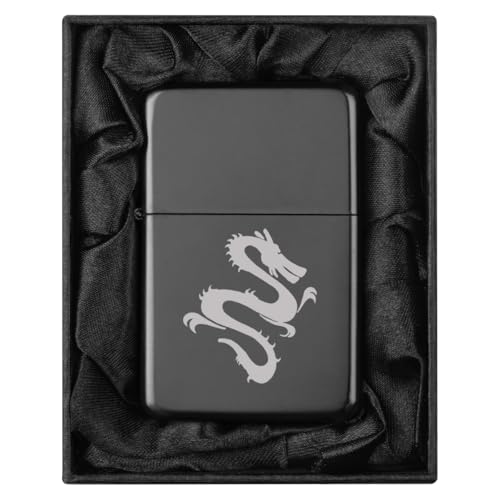 Encendedor en caja de regalo negro con forro de seda
