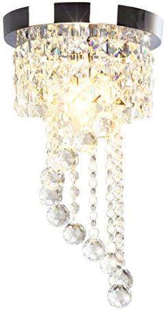 Surpars House Flush Mount 1-Light Crystal Chandelier Silver Pendant Light
