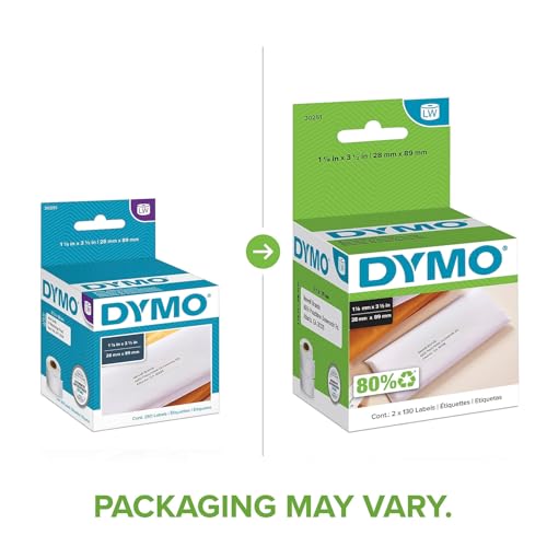DYMO LW Thermal Printer Labels - 1-1/8 x 3-1/2 Inch Address, Shipping & Mailing Labels for LabelWriter Printers- – 260 Count image 2
