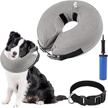 SlowTon Inflatable Dog Recovery Collars Cones, Soft Comfy Quick Release Donut Collar for After Surgery, Prevent Dogs from Touching Stitches Biting Licking Wound, Does Not Block Vision