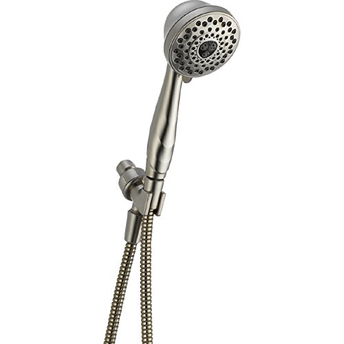 Delta Faucet 7-Spray Hand Held Shower Head with Hose, Brushed Nickel Handheld Shower Head, Hand Shower, Handheld Shower, Detachable Shower Head, Stainless 59346-SS-PK
