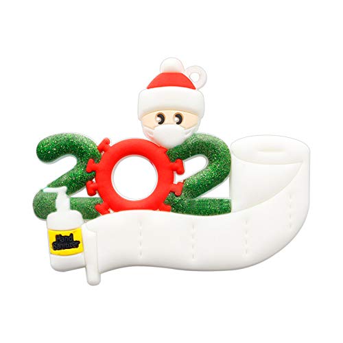UnBra Adorno colgante de árbol de Navidad 2020 Familia Navidad Decoración muñeco de nieve Cuarentena Survivor colgante QW02 (Family01, 01) Cover