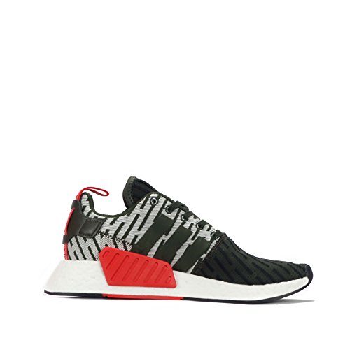 adidas NMD_R2 Herren Schuhe, Dunkelgrün/Schwarz/Weiß, 41 EU, Dunkelgrün, Schwarz, Weiß, 41 1/3 EU – Ansicht 5