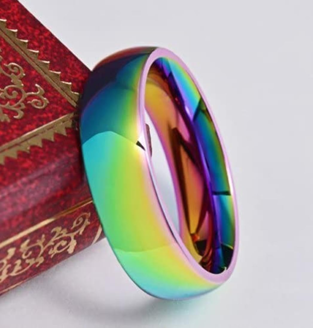 Yellow Chimes Rings for Women Band Ring Unique Rainbow Colors