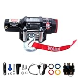 WARN ProVantage 3500 12V Electric Winch for ATV UTV Side-by-Side - 3500 lb Pulling Capacity, 50 Ft Steel Wire Cable, Roller Fairlead, Fully Weather-Sealed, Planetary Gear, Remote (108216)
