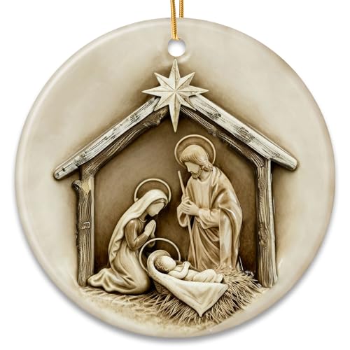 ZAGKOO Nativity Christmas Ornaments - Christian Ornament for Christmas Tree