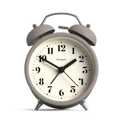 NEWGATE® Theatre Wecker | Moderner klassischer Doppelglockenwecker | Stein | Leicht lesbare Zahlen | Ideal für Nachttisch, Schreibtisch oder Regal |...