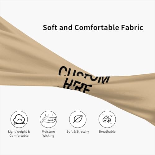 Image of Custom Sports Headband Custom Sweatband Bandana Add Your Image Logo Text Number. Bulk Custom Men Or Women Moisture Wicking Ventilate Elastic ﻿Headband