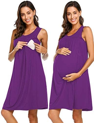 Ekouaer Women's Labor/Delivery/Maternity Nursing Nightgown for Hospital Breastfeeding Sleepwear S-XXL
