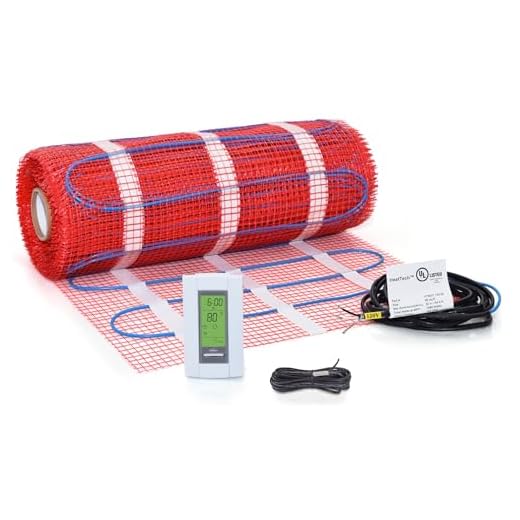 90 sqft Mat Kit, 120V Electric Radiant Floor Heat Heating System w/ Aube Programmable Floor Sensing Thermostat