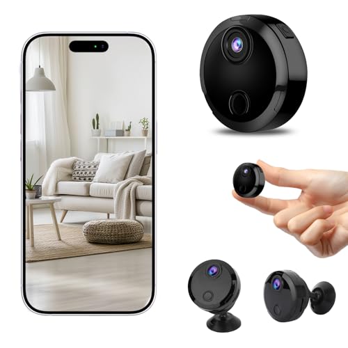 XAVURO Mini Caméra de Surveillance WiFi 1080P Intérieur, Camera Intérieur et Extérieur sans Fil...