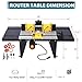 Electric Router Table, Universal Benchtop Router Tables Top with Steel Stand & Adjustable Fence Wood Working Router Table Precise Routing Table Craftsman Tool for Woodworking, Black