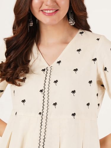 Image of Brownverse Pure Cotton Women's Embroidered Top