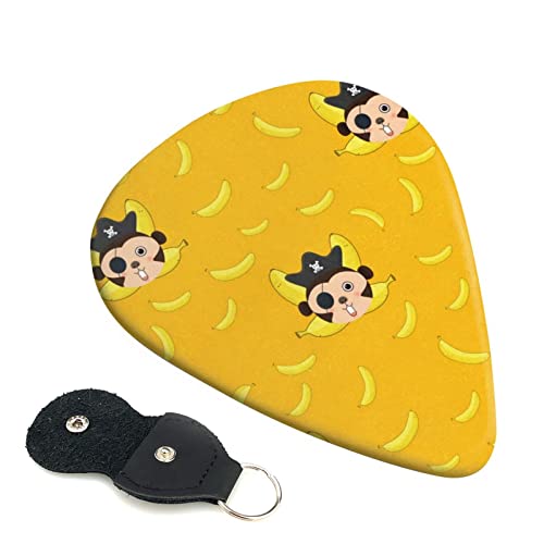 ギターピック 6枚セット 0.46mm 0.71mm 0.96mm エレキギター ベース用ピック ウクレレ ギター ABS素材 エレクトリック アコースティック 弦楽器 初心者 トライアングル ピック( サル バナナ )