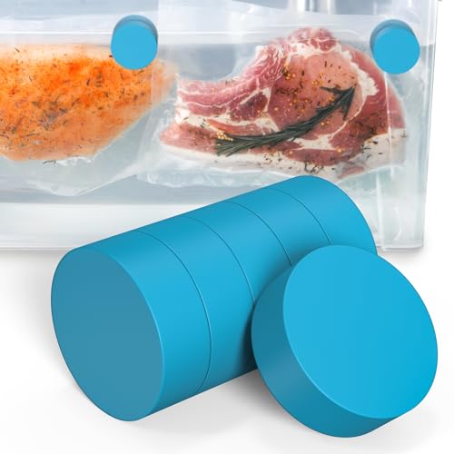 Gnellkoor Sous Vide Weights, 6 Pack Weights Magnet Clips Work on Sous Vide Machines to Keep Food Submerged and Fix, Food Grade Silicone Coated